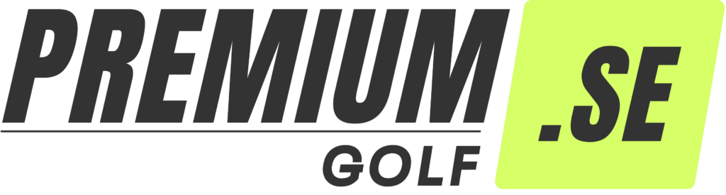 Logotyp för premiumgolf.se. En ledande kedja för golfutrustning i Sverige. Klickar man på länken kommer man dit.